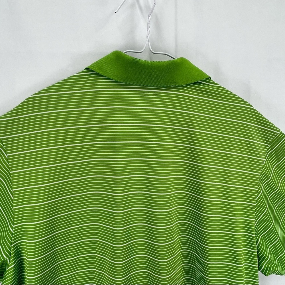 Adidas Climalite - Men’s Golf Shirt - Polo - XL - Green with White Stripes - Picture 7 of 9